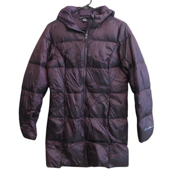 Eddie Bauer Womens Jacket Purple Luna Peak Water Resistant Down Parka EB550 S - Picture 1 of 14